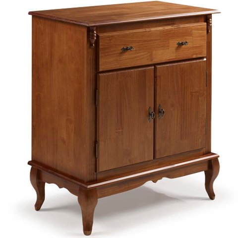 Balcão de Madeira Linz com Pés Luis Xv 2 Portas 1 Gaveta 99 X 90 X 45 Cm (a X L X P) - Cor Imbuia