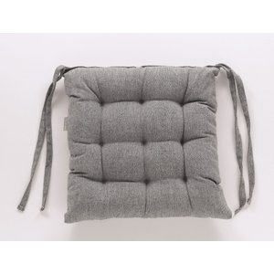 Kit com 6 Almofada de Cadeira Futton com Amarração 40x40cm - Grafite