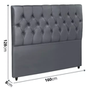 Ver imagem 2 de Cabeceira Box Estofada Veludo Cama Queen Bruna 160 - Cinza