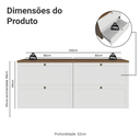 Ver imagem 4 de Rack para TV até 70 Polegadas 160cm 4 Gavetas Rustic/Branco Vik Madesa 04