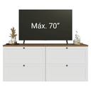 Ver imagem 7 de Rack para TV até 70 Polegadas 160cm 4 Gavetas Rustic/Branco Vik Madesa 04