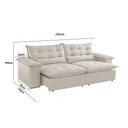 Ver imagem 4 de Sofá Alice 3 Lugares Retrátil e Reclinável 230cm Branco Meu Sofá Online