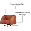Ver imagem 4 de Poltrona Decorativa Micheli Base Giratória e Balanço Veludo Cor Terracota