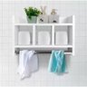 Nicho De Parede Para Banheiro Porta Toalha Em Mdf Branco - 3