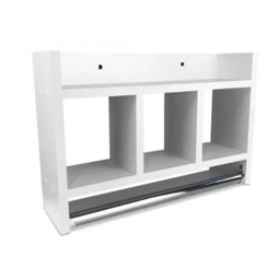 Nicho De Parede Para Banheiro Porta Toalha Em Mdf Branco - 1