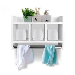 Nicho De Parede Para Banheiro Porta Toalha Em Mdf Branco - 2