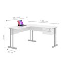 Ver imagem 2 de Escrivaninha para Computador L com 2 Gavetas Range - Branco Branco