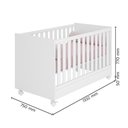 Ver imagem 2 de Berço Mini Cama Americano Doce Sonho com Rodízios Branco - Qmovi