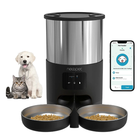 Comedouro Alimentador de Ração Wifi 4 Litros Cachorros e Gatos Cor Preto