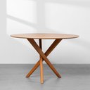 Ver imagem 2 de Conjunto Mesa de Jantar Thai Orgânica Carvalho Americano com 4 Cadeiras Lalá - 1,20m Abra Casa