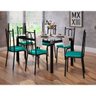 Conjunto De Mesa Bruna 4 Cadeiras Bp 91c Cromo Preto Rattan - 1