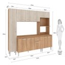 Ver imagem 3 de Cozinha Modulada Pequena Max 220 Cm Balcão Tampo Armário Nicho Forno Mdp Carvalho Blanche - Clicklar