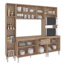 Ver imagem 2 de Cozinha Modulada Pequena Max 220 Cm Balcão Tampo Armário Nicho Forno Mdp Carvalho Blanche - Clicklar