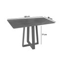 Ver imagem 2 de Mesa de Sala Jantar Elma Madeira Maciça C/tampo Madeirado C/ Vidro 80x120cm Carvalho/off White/