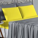 Ver imagem 3 de Jogo Cama Casal Nobre 4 Peças Lençol Elástico 30cm Altura 100% Algodão Cinza Amarelo