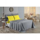 Ver imagem 4 de Jogo Cama Casal Nobre 4 Peças Lençol Elástico 30cm Altura 100% Algodão Cinza Amarelo