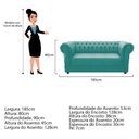 Ver imagem 6 de Conjunto Sofá Namoradeira e Poltrona Capitonê Chesterfield Suede Azul Tiffany Recepção Sala de Estar
