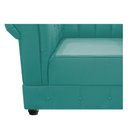 Ver mais imagens de Conjunto Sofá Namoradeira e Poltrona Capitonê Chesterfield Suede Azul Tiffany Recepção Sala de Estar