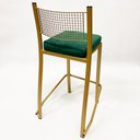 Ver imagem 5 de Conjunto 4 peças Banqueta Empilhável Alta para Bar cor Dourado Fosco assento veludo verde