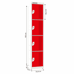 Guarda Volume de Aço 4 Portas - Nk 1334 Compatível com Capacete - 4