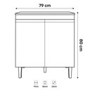 Ver imagem 2 de Balcão Gabinete Pia 100cm e Armário para Cooktop Preto