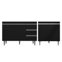 Ver imagem 1 de Balcão Gabinete Pia 100cm e Armário para Cooktop Preto