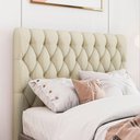 Ver imagem 1 de Cabeceira Estofada Queen 160 Cm Topázio Linho Creme