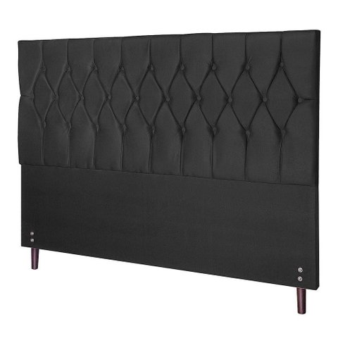 Cabeceira Madri Para Cama Box Queen 164 Cm Suede Preto