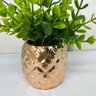 Vaso de cerâmica com trabalhado rose gold decorativo - 2