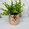 Vaso de cerâmica com trabalhado rose gold decorativo - 3