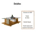 Ver imagem 3 de Mesa de Centro para Sala Frizz Tampo Vidro Cumaru Opala Madetec