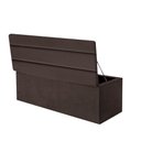 Ver imagem 2 de Calçadeira Baú Recamier Estofada Cama Queen 160cm Argentina Corino Marrom- Mabe Magazine