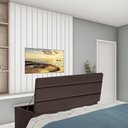 Ver imagem 1 de Calçadeira Baú Recamier Estofada Cama Queen 160cm Argentina Corino Marrom- Mabe Magazine