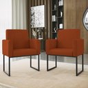 Ver imagem 7 de Kit Sofá 2 Lugares + 2 Poltronas para Recepção Sala Balaqui Cor:terracota Terracota