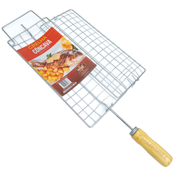 Grelha Côncava Abre e Fecha Marivent para Churrasqueira Churrasco Assar Peixe Frango Linguiça - 2