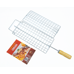 Grelha Côncava Abre e Fecha Marivent para Churrasqueira Churrasco Assar Peixe Frango Linguiça - 3