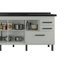 Ver imagem 3 de Gabinete de Cozinha Grande Balcão Branco 4 Portas 100% MDF:Cinza Cobalto