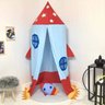 Cabana Infantil Tenda Dossel 04 peças com Tapete - Foguete Azul - 1