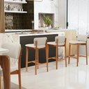 Ver imagem 2 de Banqueta Alta para Cozinha Sala de Jantar Bar Dara L02 Linho Champagne - Lyam Decor