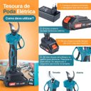 Ver imagem 4 de Tesoura Eletrica Corta Poda Galho Arvore Plantas Recarregavel Sem Fio Jardinagem Jardim Tesourao de