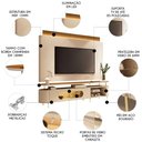 Ver imagem 6 de Painel Tv 85 Pol Nobre e Rack Bancada Ária Off/cinamomo - Hb Móveis