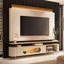 Ver imagem 1 de Painel Tv 85 Pol Nobre e Rack Bancada Ária Off/cinamomo - Hb Móveis