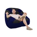Ver imagem 2 de Poltrona Paloma Escritório Sala Pé Plástico Suede Azul Marinho e Suede Preto - Dominic Decor