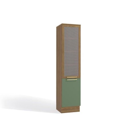 Módulo Cozinha Kappesberg Botanic Paneleiro Botanic M626 C- 2 Portas C- 1 Tela 50cm Nogueira-verde