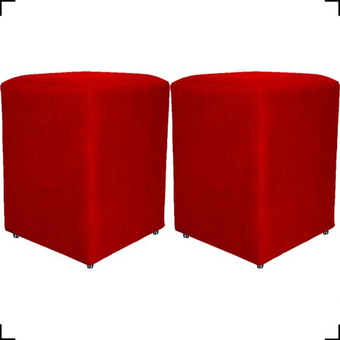 Kit 2 Puff Decorativo Dado Para Sala Recepção Manicure, Escritório E Consultório Suede