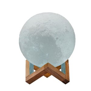 Luminária 3D Touch Lua Cheia Abajur Led Decoração Usb