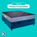 Ver imagem 4 de Cama + Bau Azul e Colchão Molas Ensacadas Casal - Petrus Paropas
