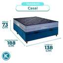Ver imagem 3 de Cama + Bau Azul e Colchão Molas Ensacadas Casal - Petrus Paropas
