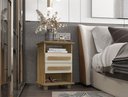 Ver imagem 2 de Mesa de Cabeceira 2 Gavetas Turim Cinamomo/off White – Rv Móveis