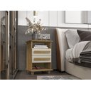 Ver imagem 2 de Mesa de Cabeceira 2 Gavetas Turim Cinamomo/off White – Rv Móveis